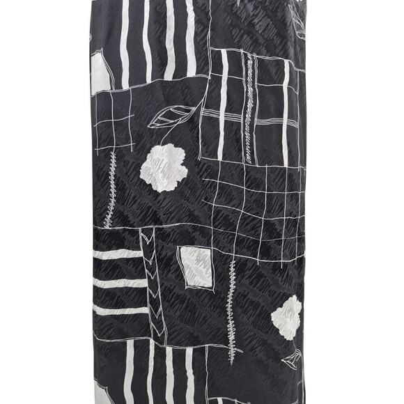 VTG DONCASTER 100% Silk Skirt/Blouse Set Black & White Sz 16 NWOT - Picture 5 of 9